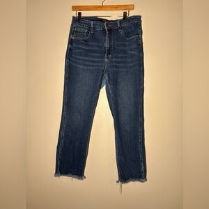 JUDY BLUE cropped straight raw hem jeans size 31